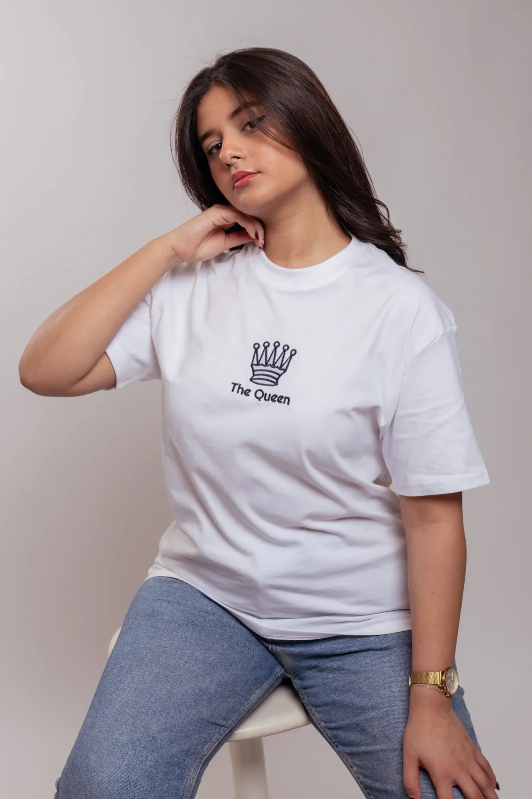 T-shirt reine brodé